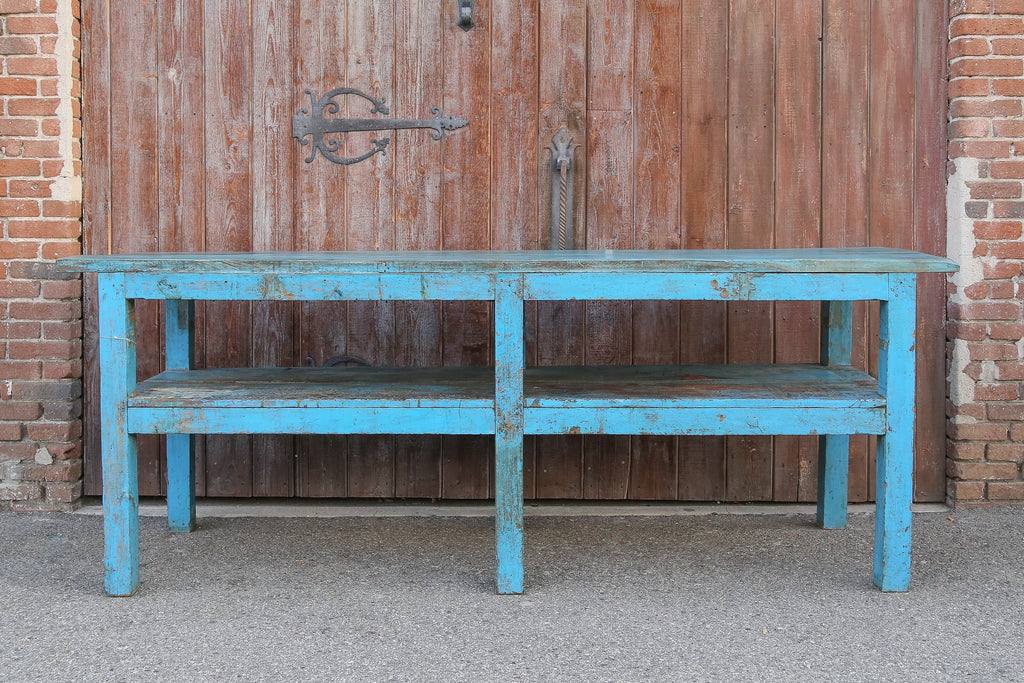 Colonial Azure Farmhouse Kitchen Table