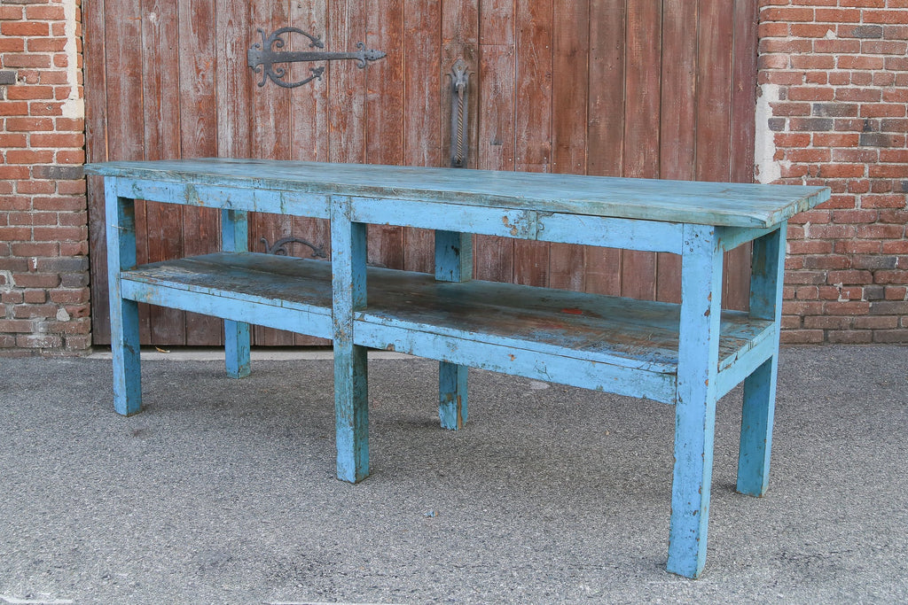 Colonial Azure Farmhouse Kitchen Table