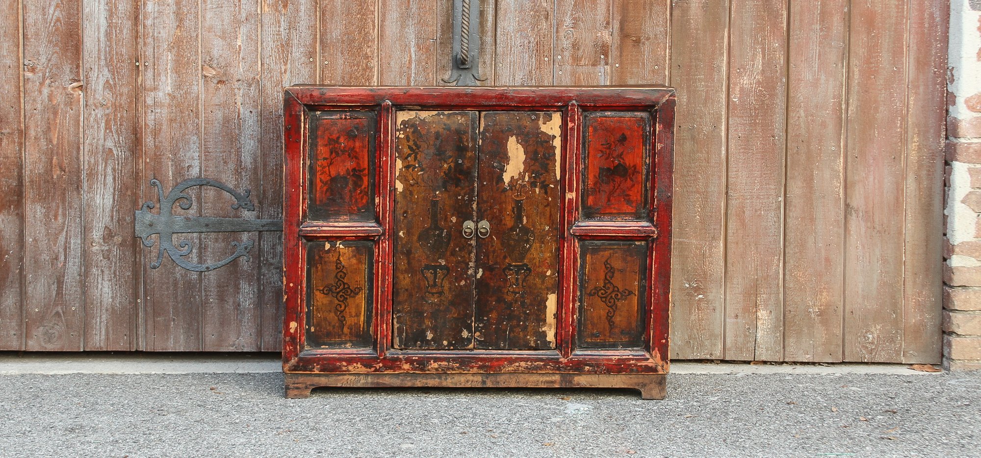 Antique Painted Tibetan Cabinet