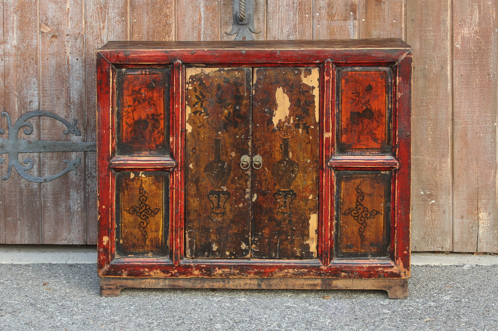 Antique Painted Tibetan Cabinet