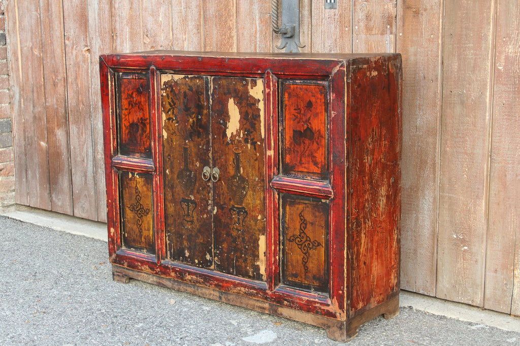Antique Painted Tibetan Cabinet