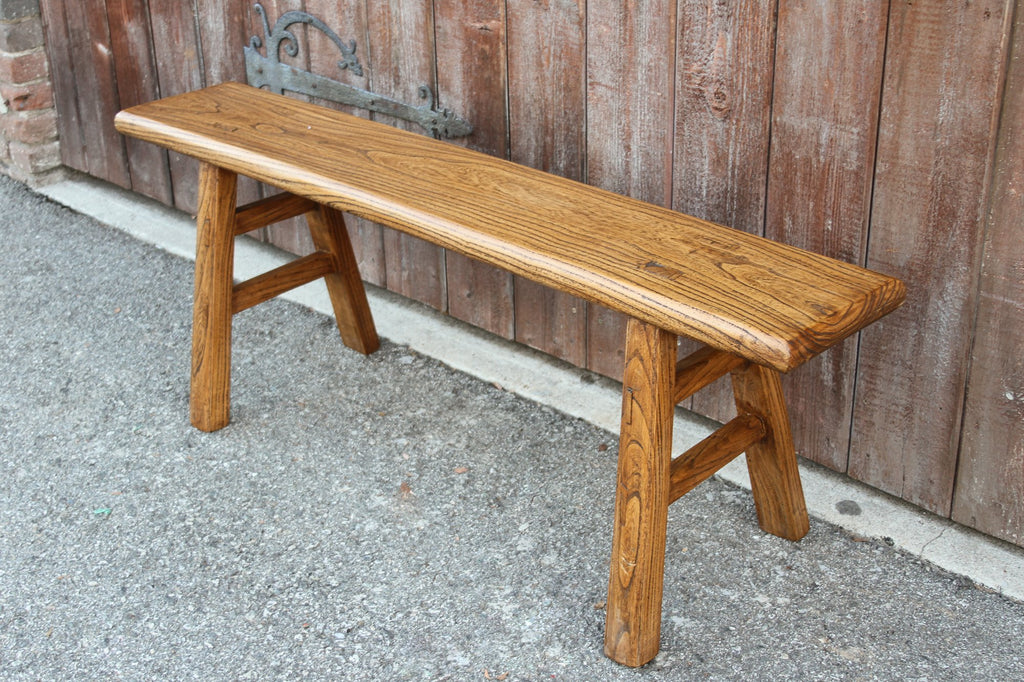 Raised Grain Elm Bench