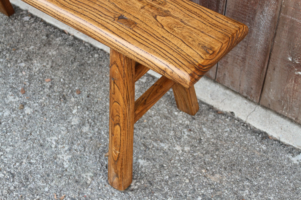 Raised Grain Elm Bench