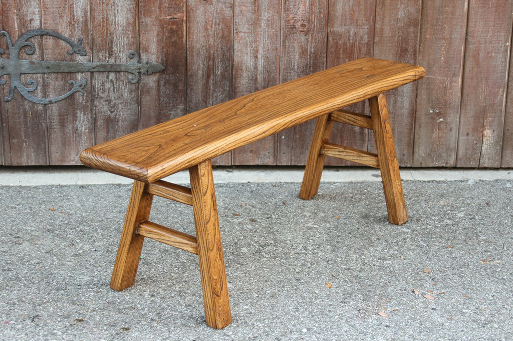 Raised Grain Elm Bench