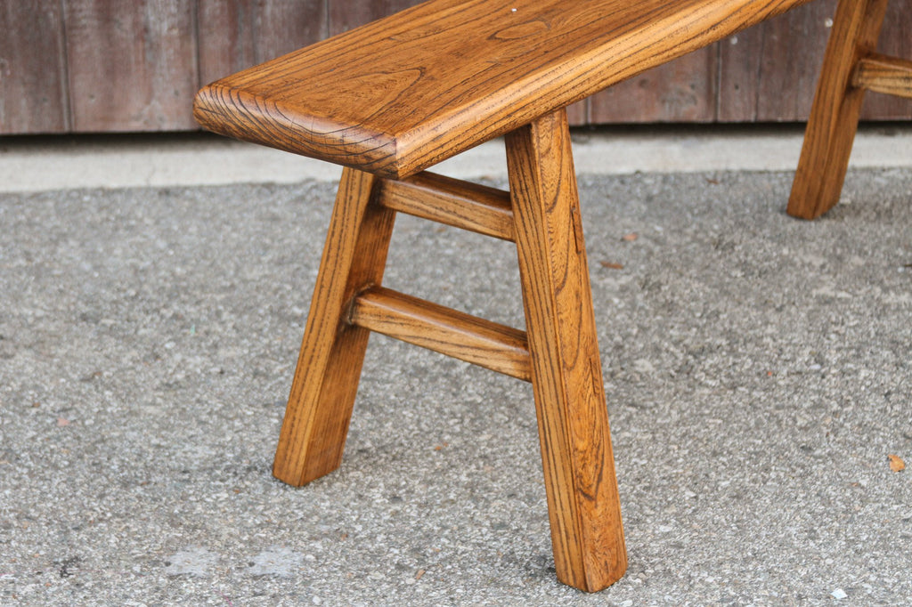 Raised Grain Elm Bench