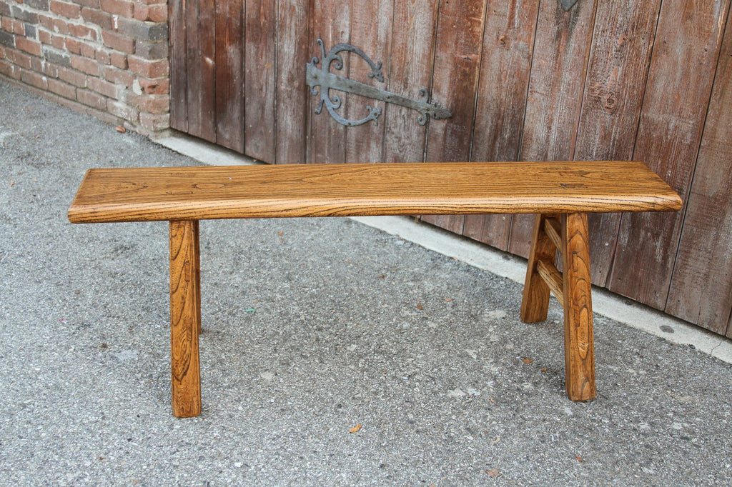 Raised Grain Elm Bench