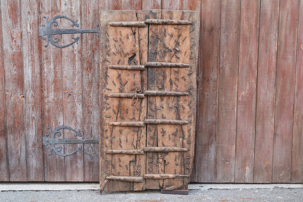 19th Century Mewar Teak Nailhead Double Door