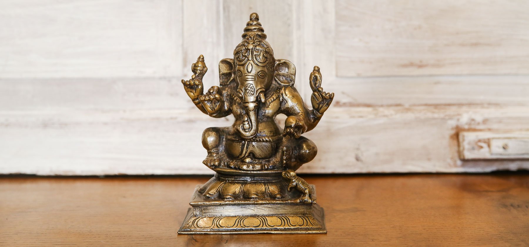 Small Brass Seated Ganesh Statue II