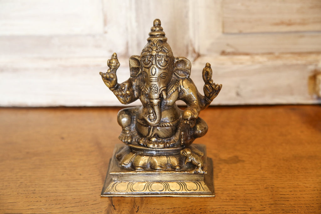 Small Brass Seated Ganesh Statue II