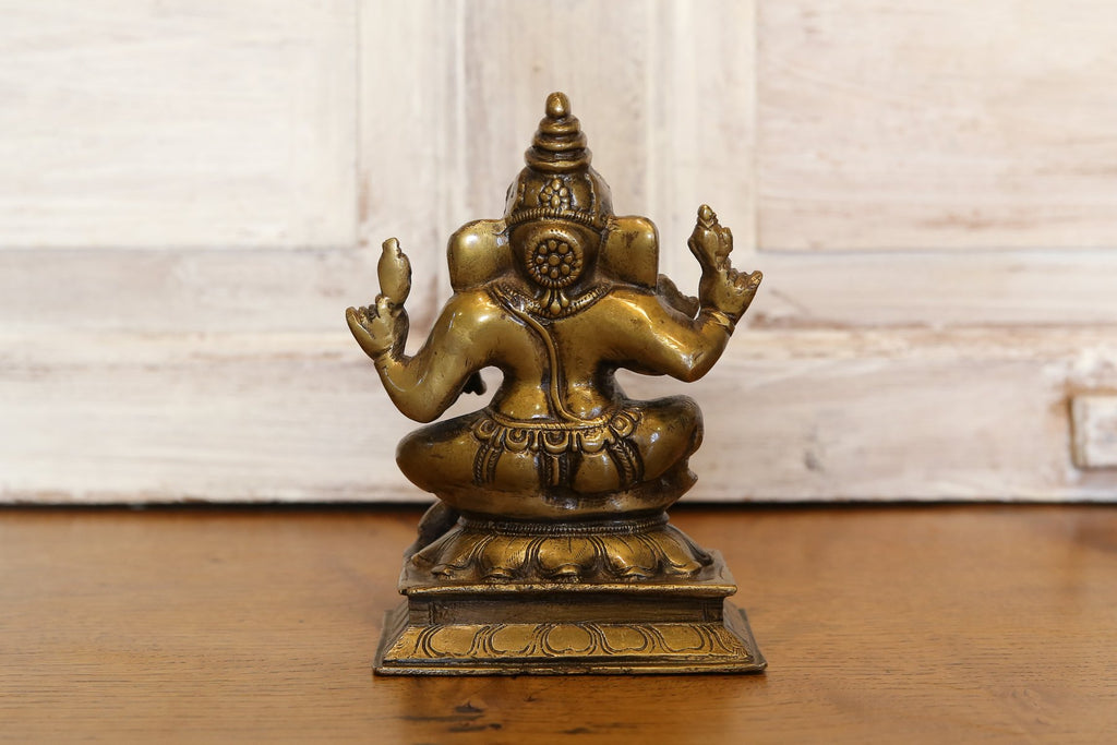 Small Brass Seated Ganesh Statue II