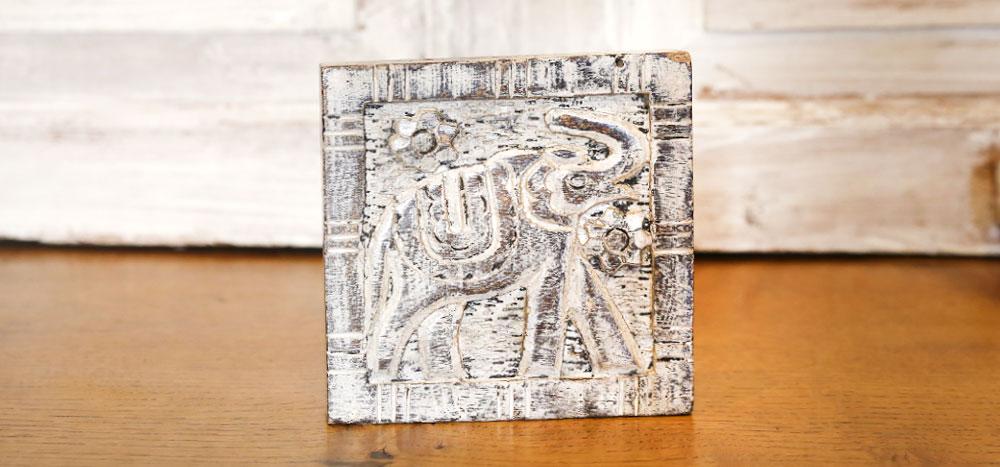 Carved Elephant Block Tile