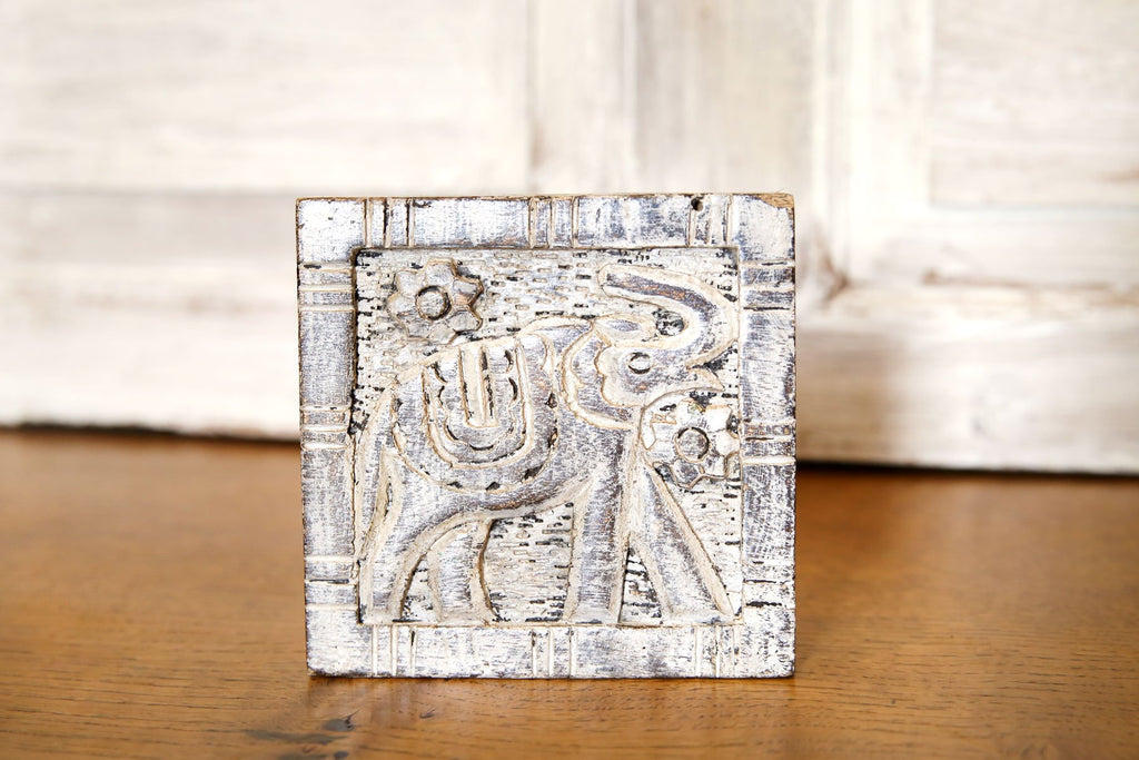 Carved Elephant Block Tile