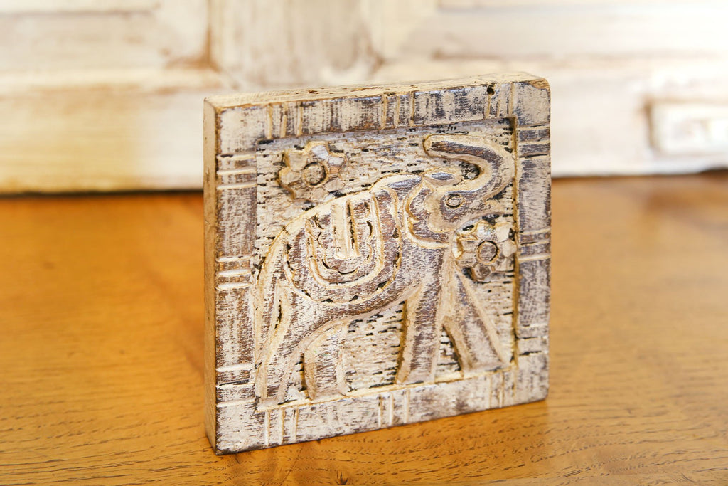 Carved Elephant Block Tile