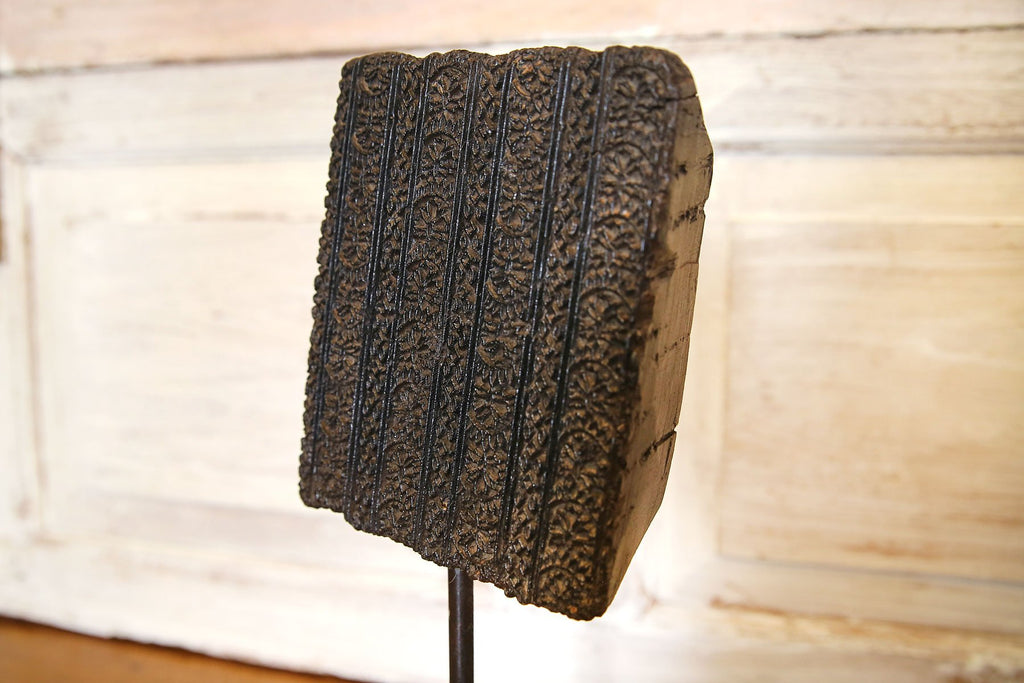 Hand Carved Block Print on Stand