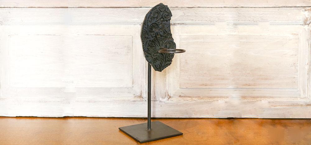 Carved Votive Block Print Holder