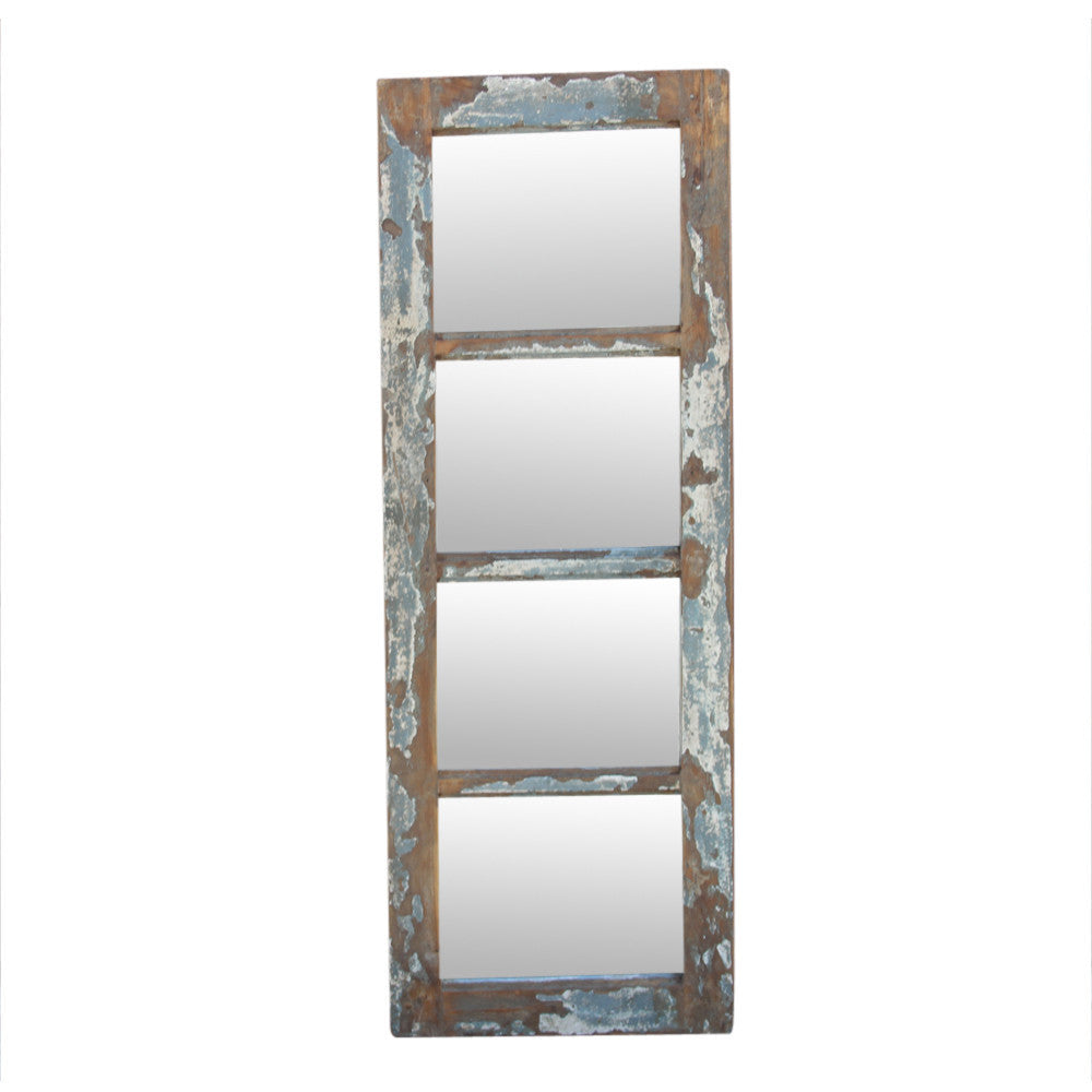 Distressed Painted Panel Mirror