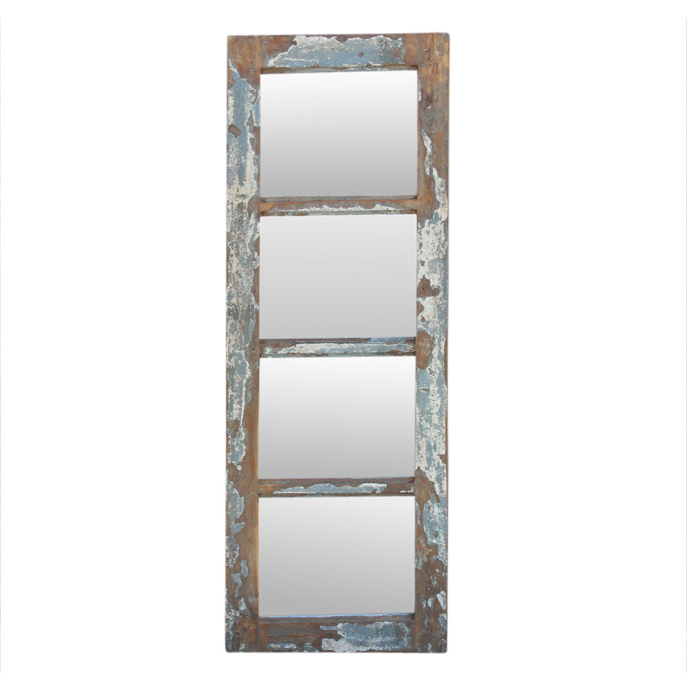 Distressed Painted Panel Mirror