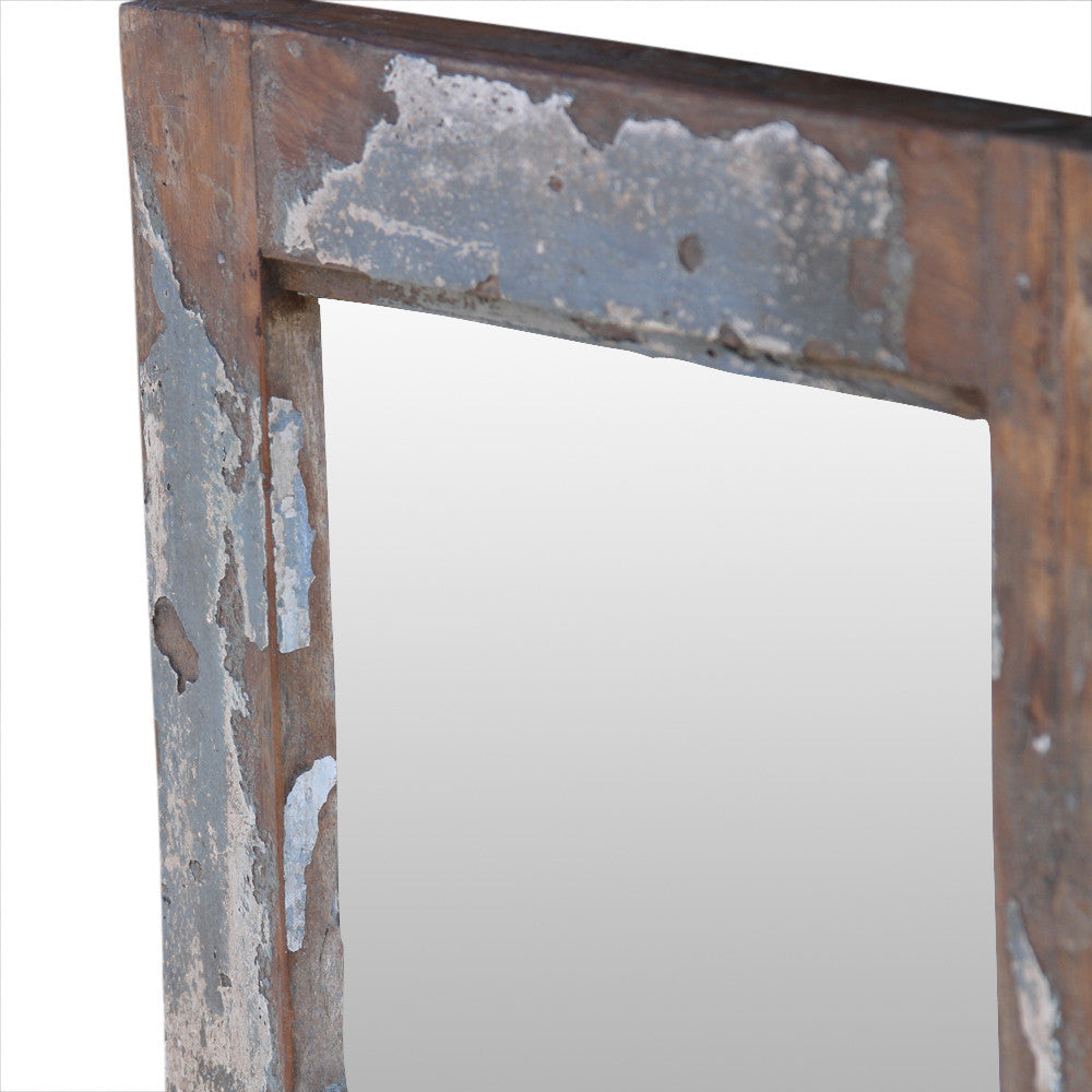 Distressed Painted Panel Mirror