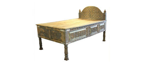 19th Century Painted Carved Bed