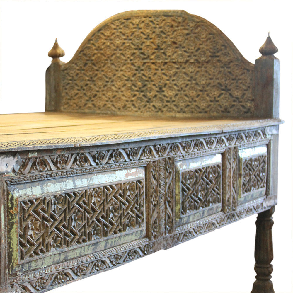 19th Century Painted Carved Bed