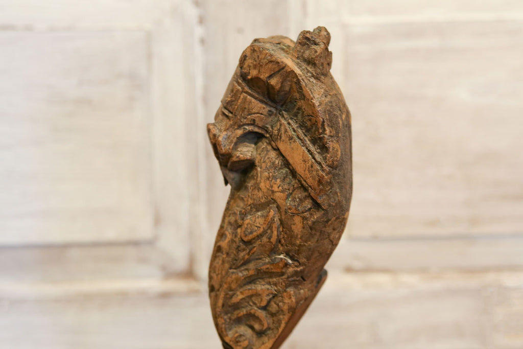 Short Carved Horse Bust On Stand