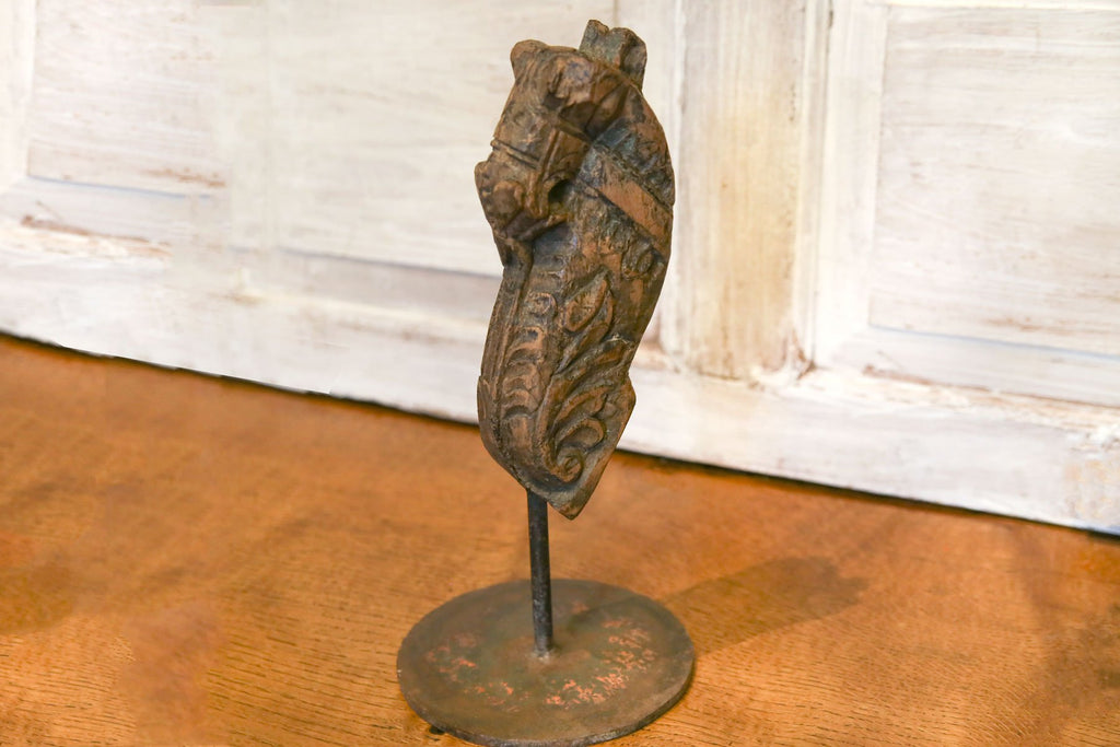 Short Carved Horse Bust On Stand
