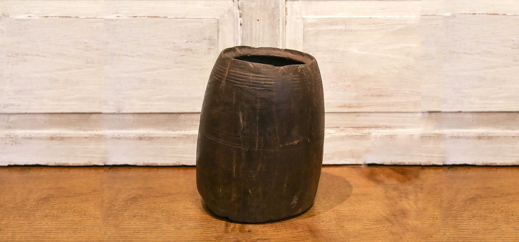 Antique Wood Oil Pot