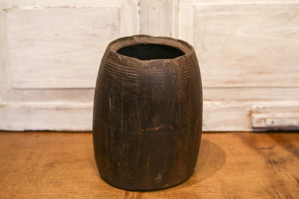 Antique Wood Oil Pot