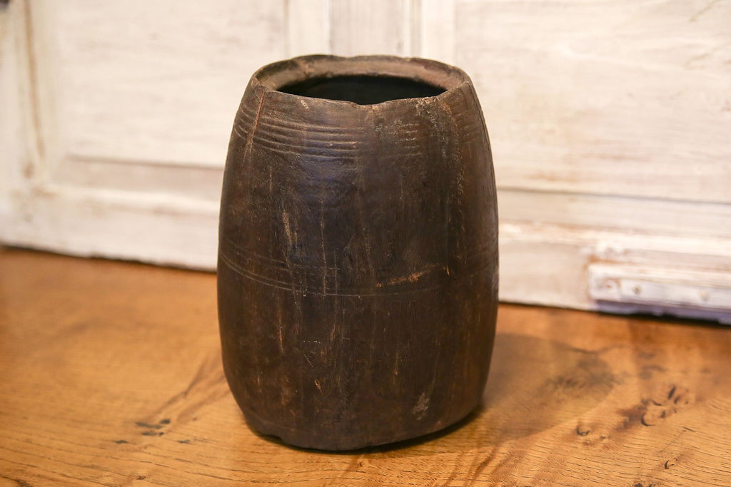 Antique Wood Oil Pot