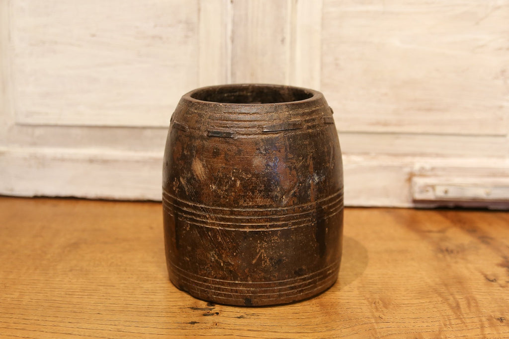 Tribal Wood Oil Pot