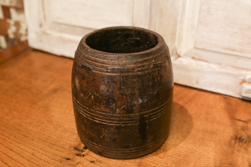 Tribal Wood Oil Pot