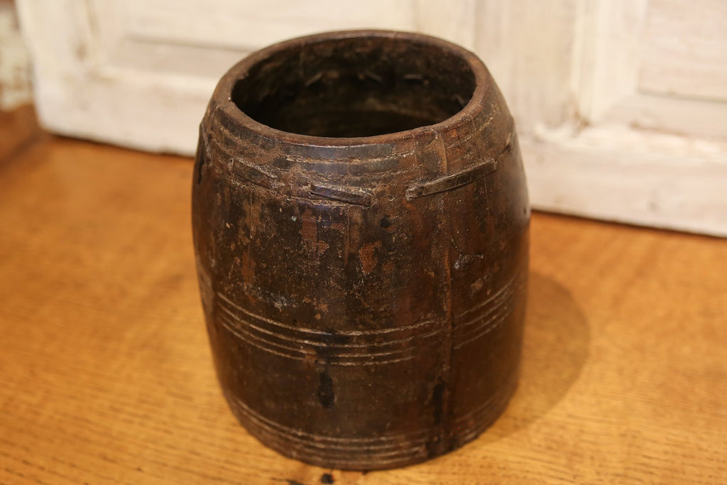 Tribal Wood Oil Pot