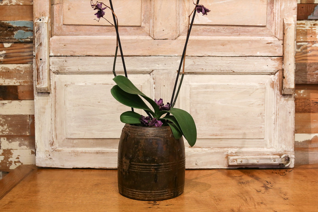 Tribal Wood Oil Pot