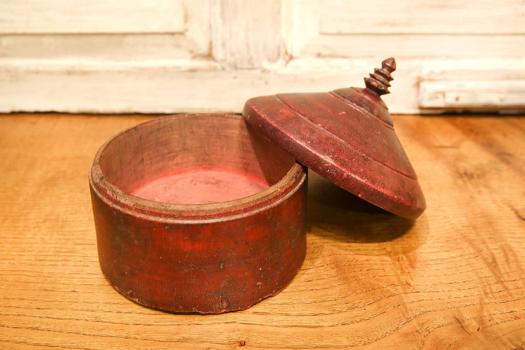 Large Turned Temple Tikka Box