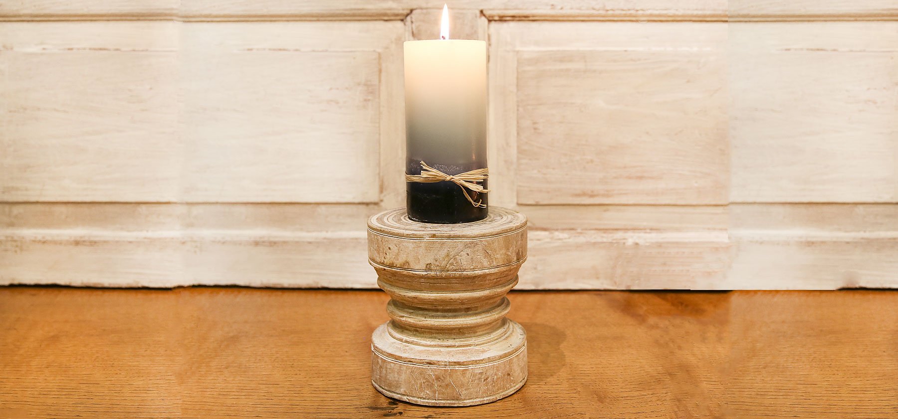 Vintage Turned Spice Grinder Candle Holder