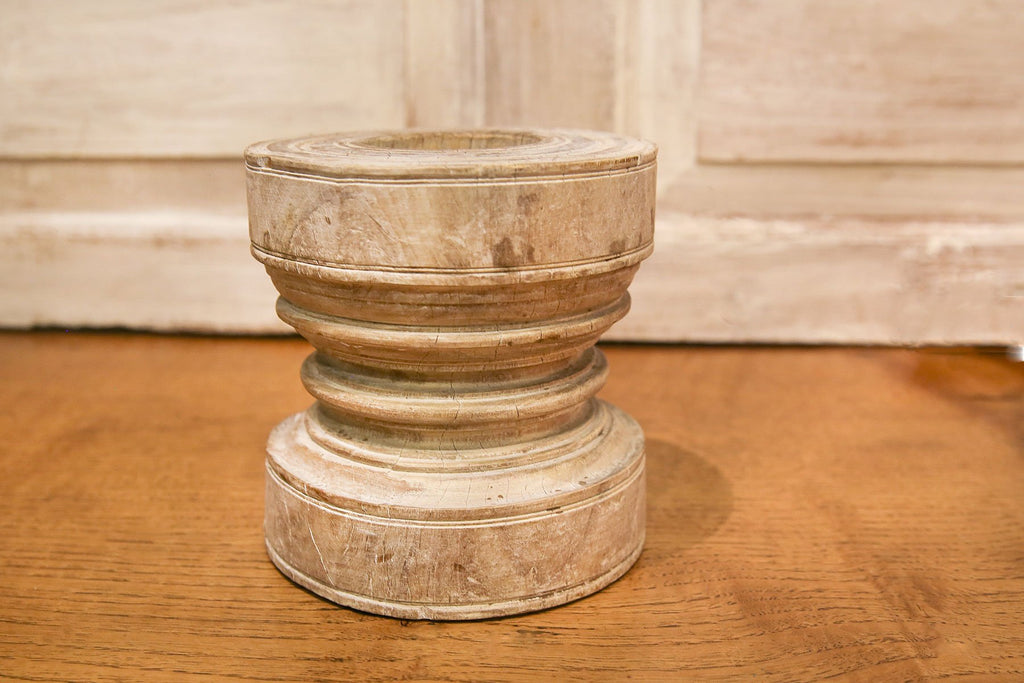 Vintage Turned Spice Grinder Candle Holder