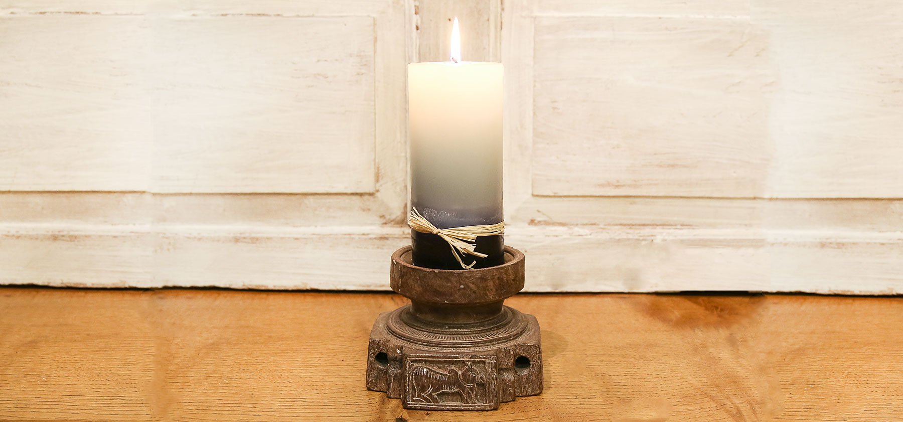 Tribal Antique Bijani Candle Stand