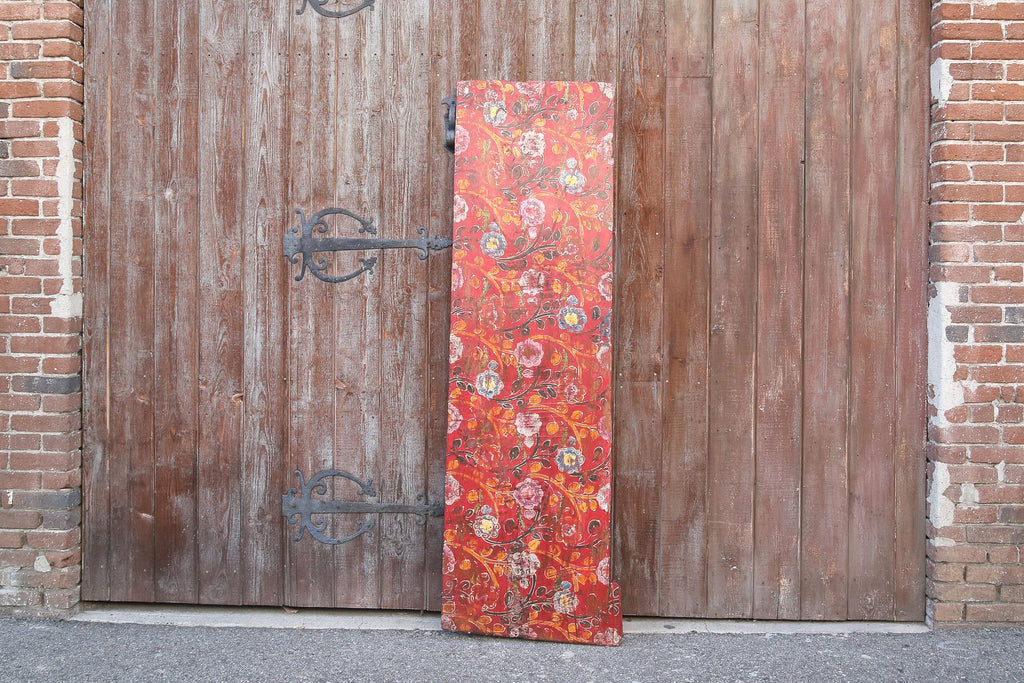 Antique Samye Tibetan Red Floral Door