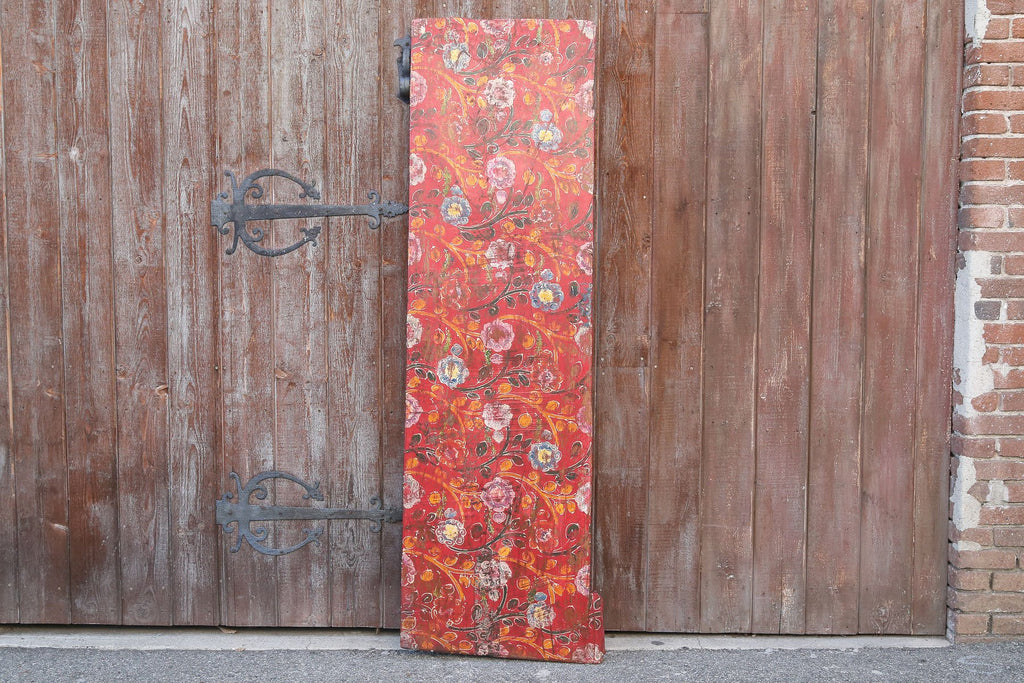 Antique Samye Tibetan Red Floral Door