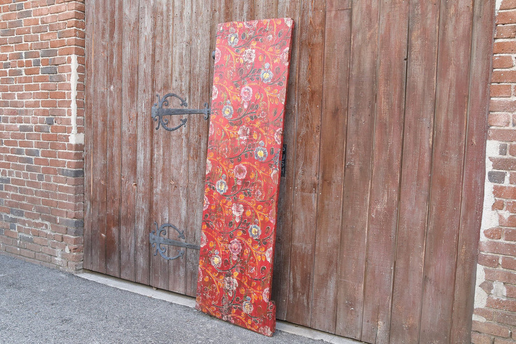 Antique Samye Tibetan Red Floral Door