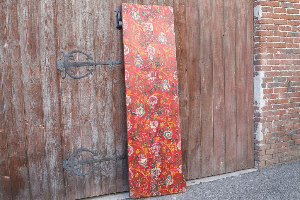 Antique Samye Tibetan Red Floral Door