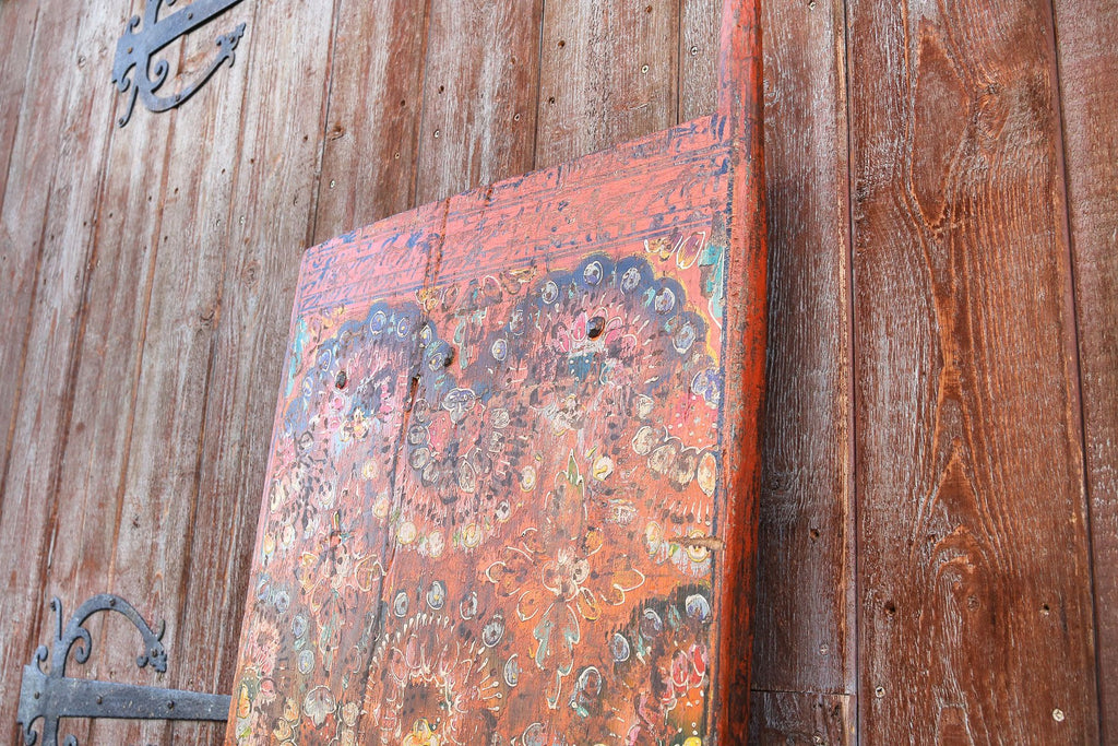 Antique Darchen Orange Tibetan Door