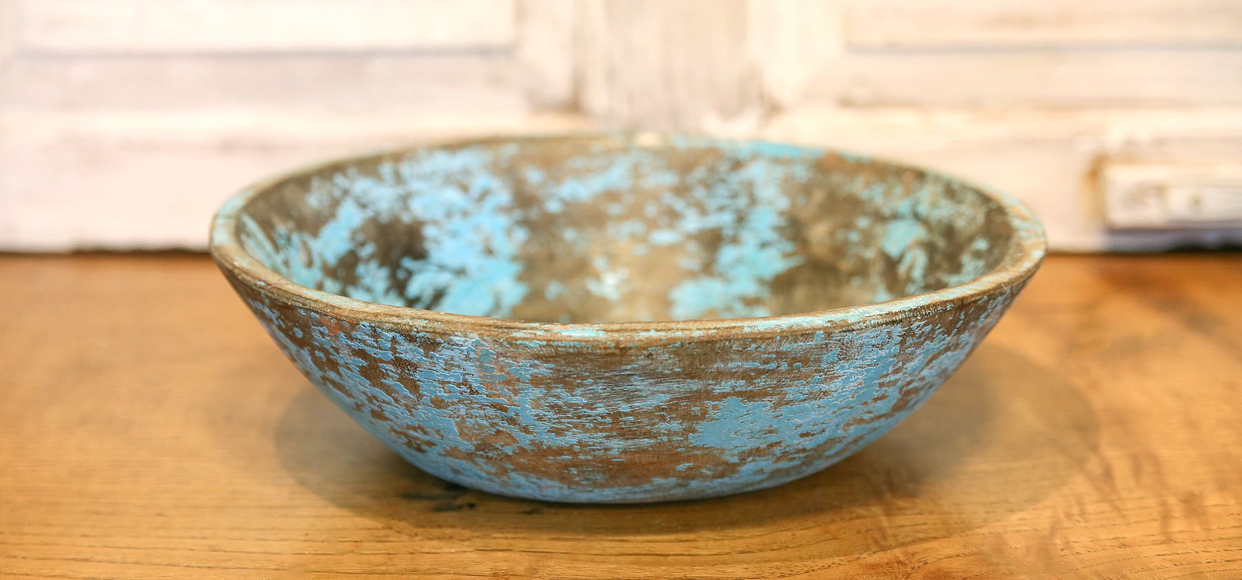 Neel Distressed Painted Bowl