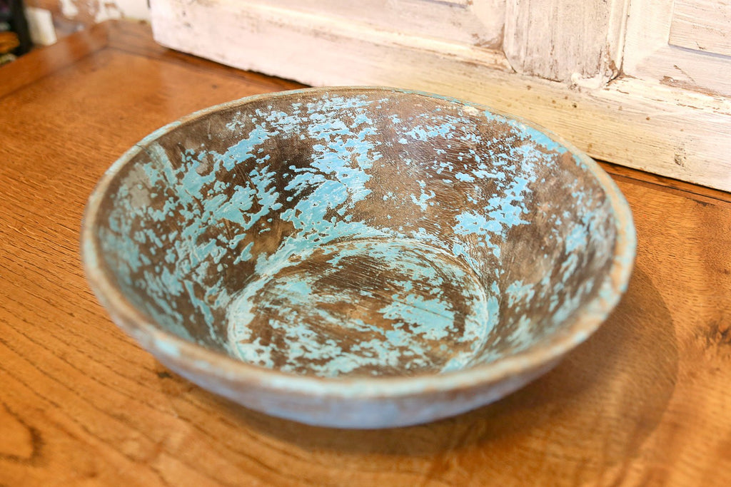 Neel Distressed Painted Bowl