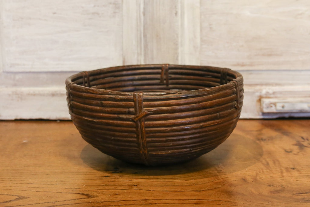 Antique Wicker Rounded Basket