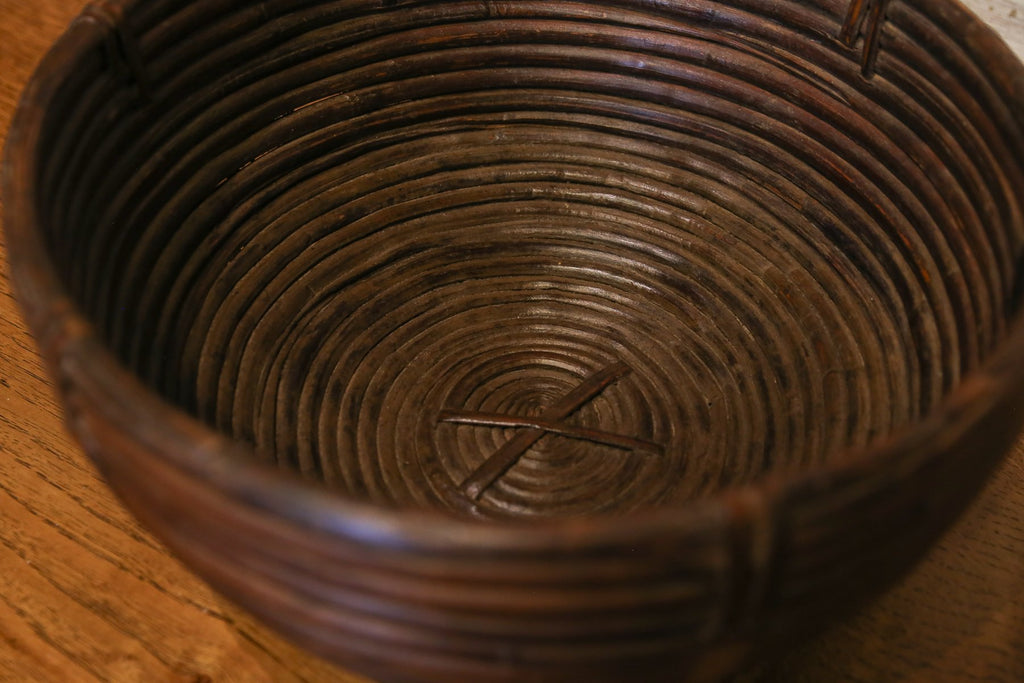 Antique Wicker Rounded Basket