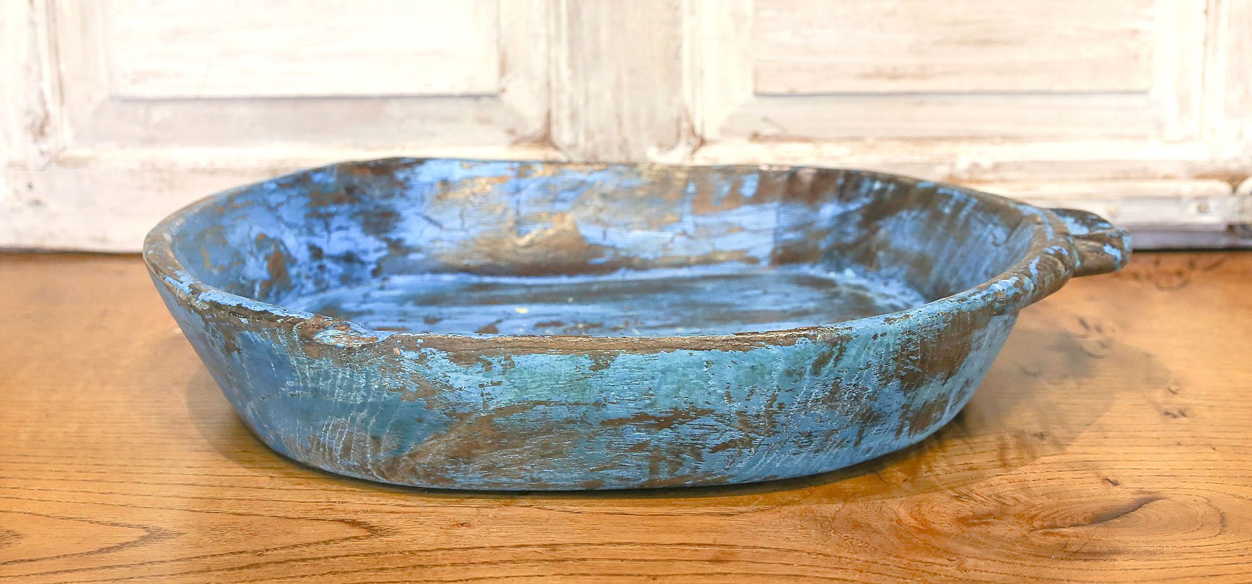 Large Bleu Oval Bowl