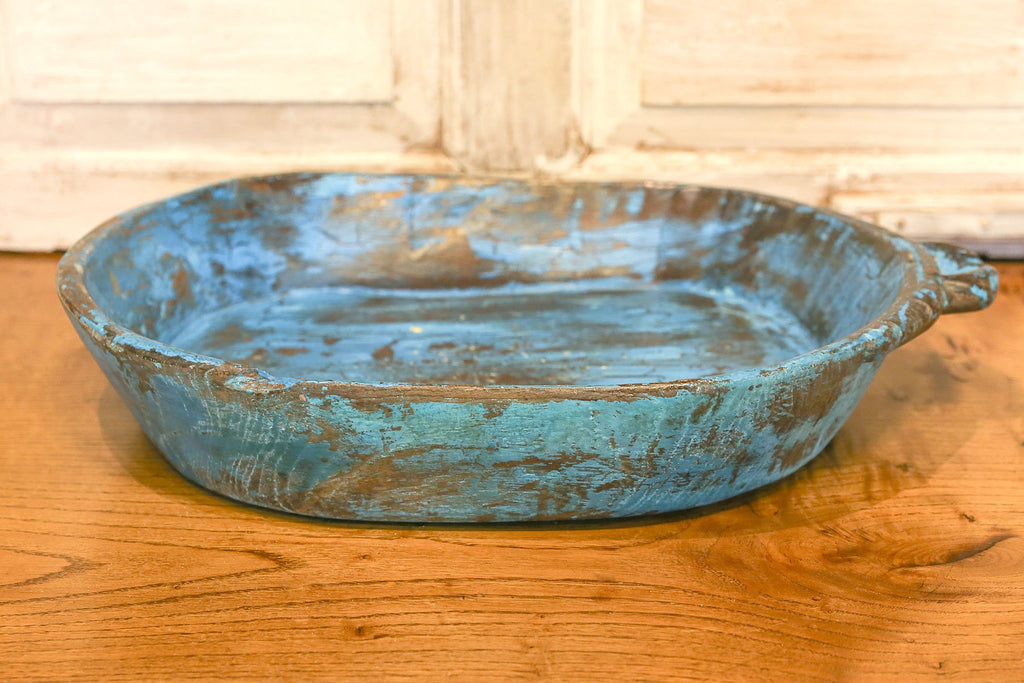 Large Bleu Oval Bowl