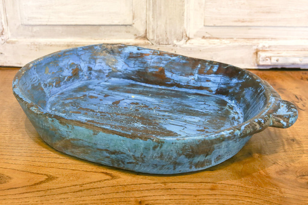 Large Bleu Oval Bowl