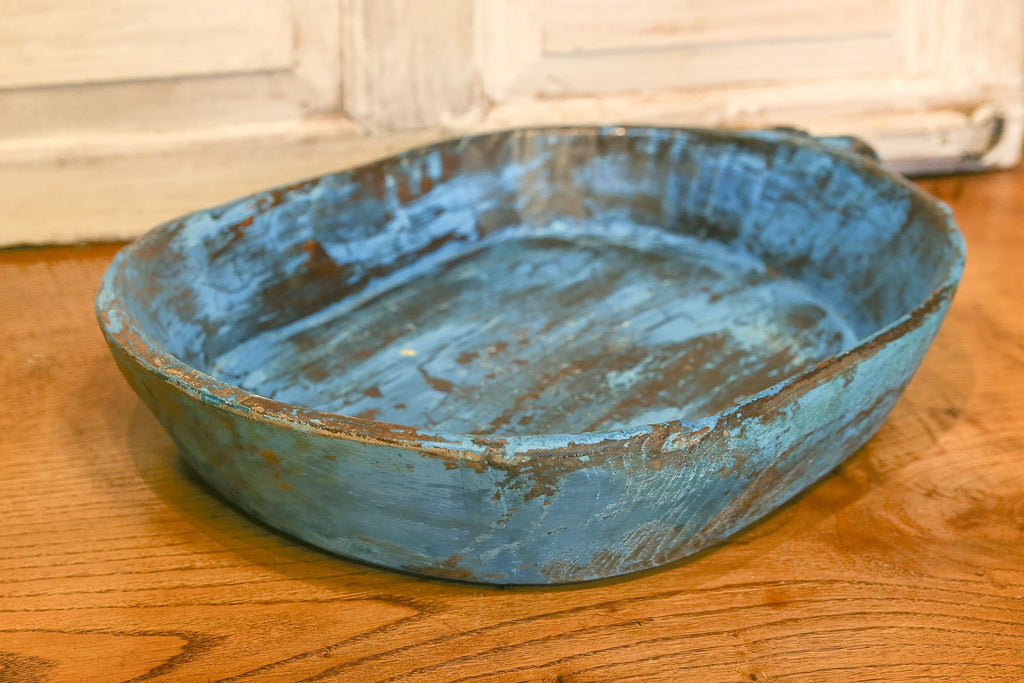 Large Bleu Oval Bowl